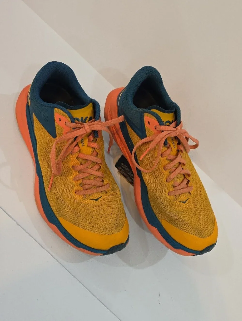 Hoka Zinal Women's Yellow, Teal & Coral Athletic Sneakers Size 9